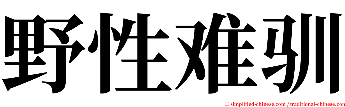 野性难驯 serif font