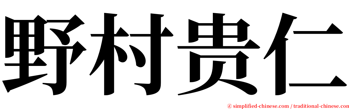 野村贵仁 serif font