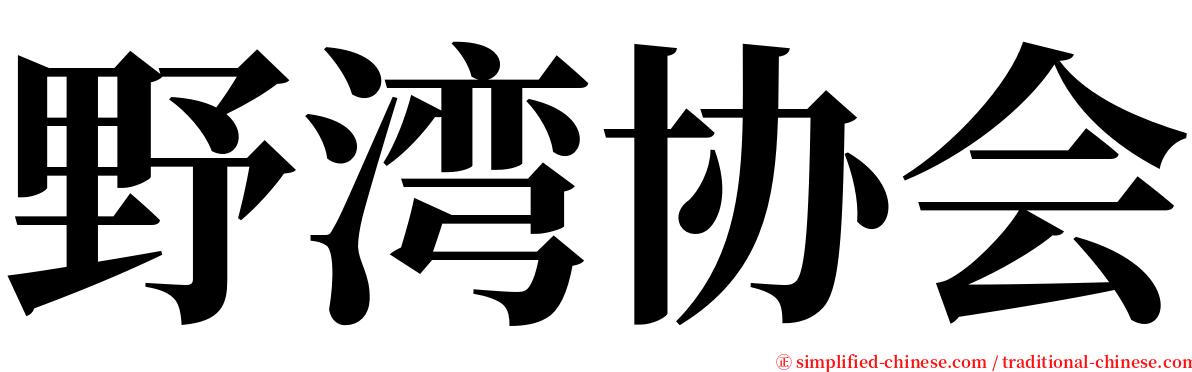 野湾协会 serif font