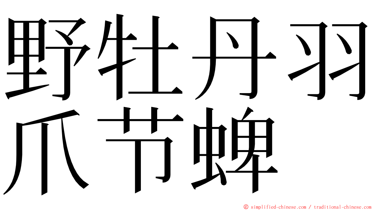 野牡丹羽爪节蜱 ming font