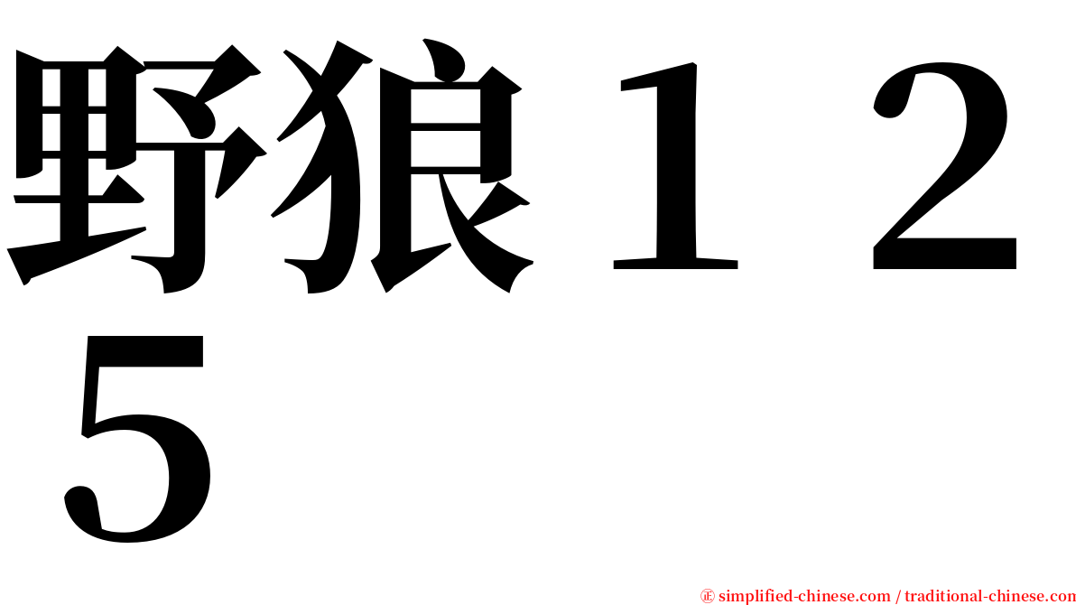 野狼１２５ serif font