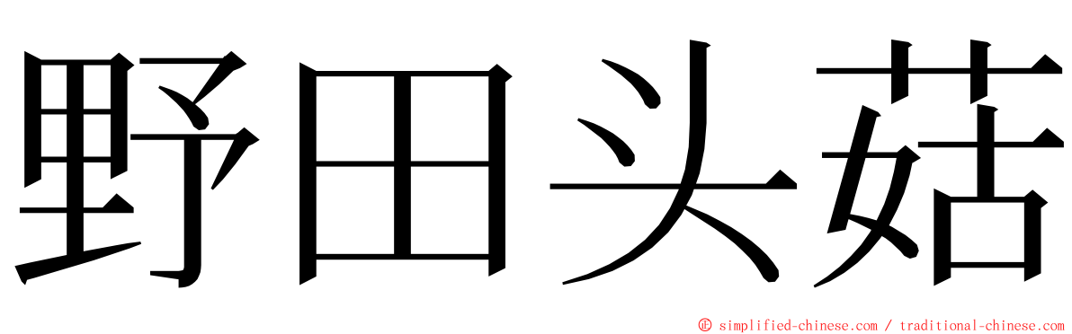 野田头菇 ming font