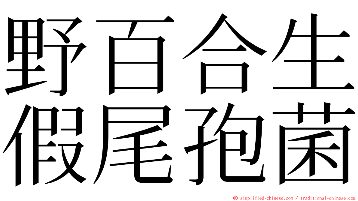 野百合生假尾孢菌 ming font