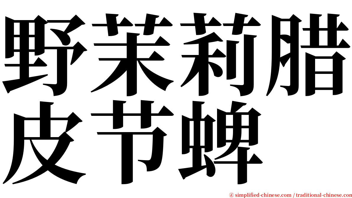 野茉莉腊皮节蜱 serif font