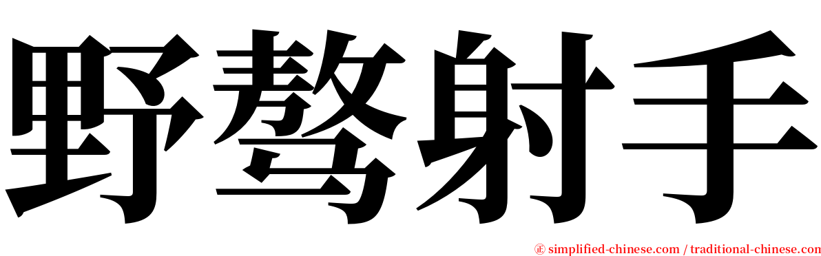 野骜射手 serif font