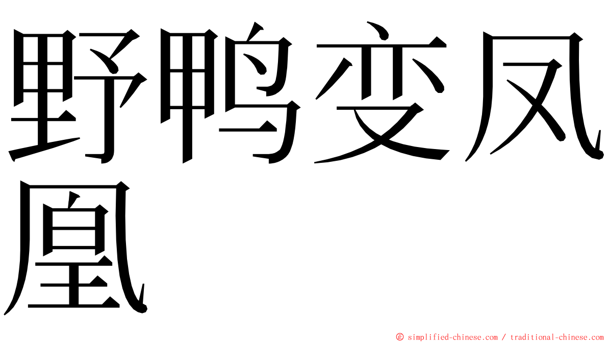 野鸭变凤凰 ming font