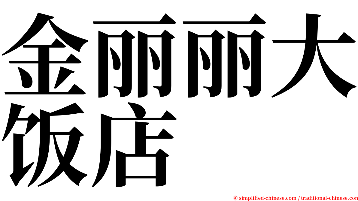 金丽丽大饭店 serif font