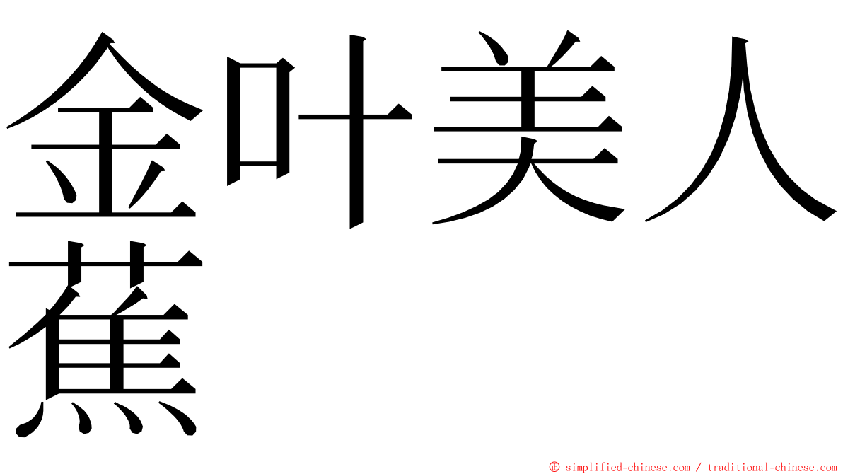 金叶美人蕉 ming font