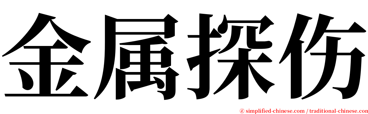 金属探伤 serif font