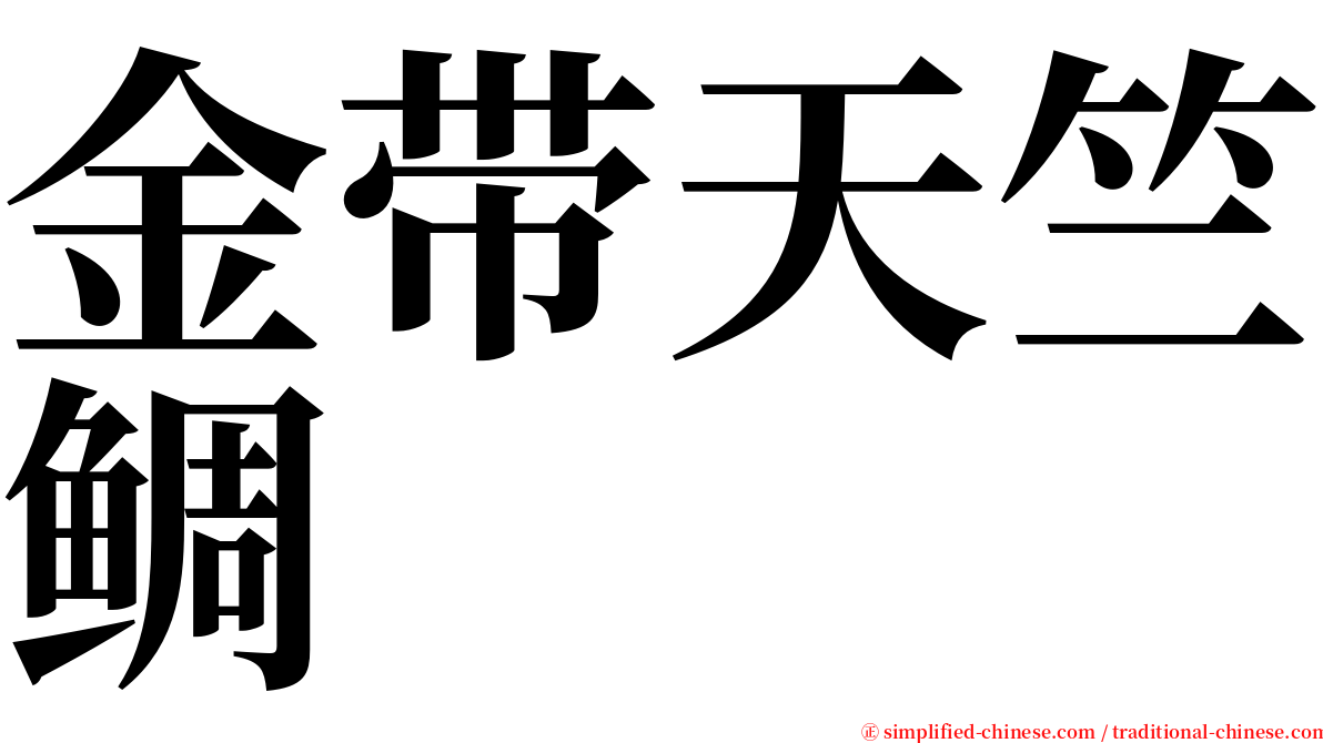 金带天竺鲷 serif font
