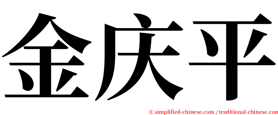 金庆平 serif font