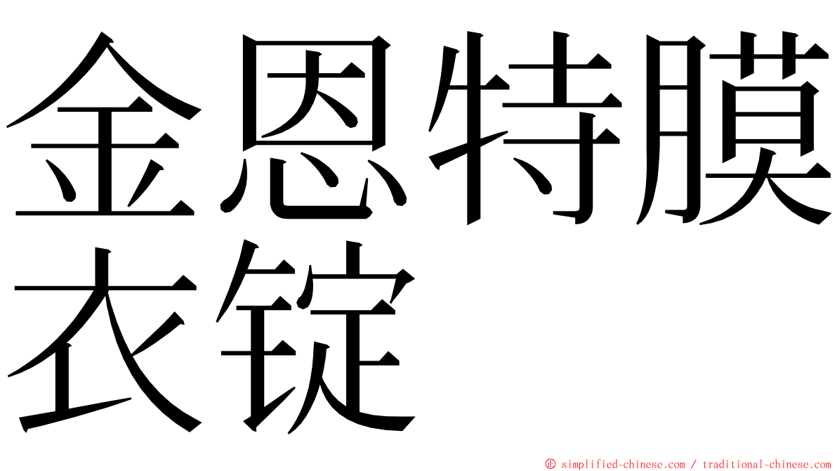 金恩特膜衣锭 ming font