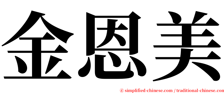 金恩美 serif font