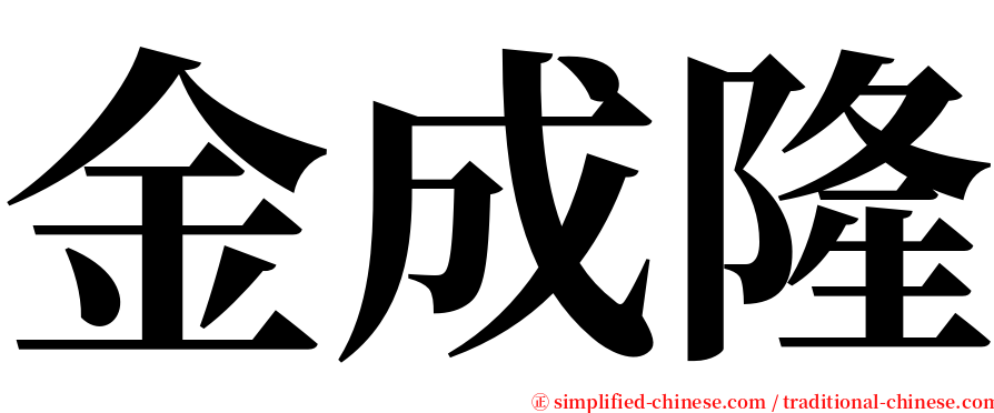 金成隆 serif font