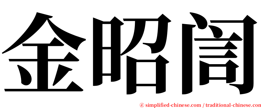 金昭訚 serif font