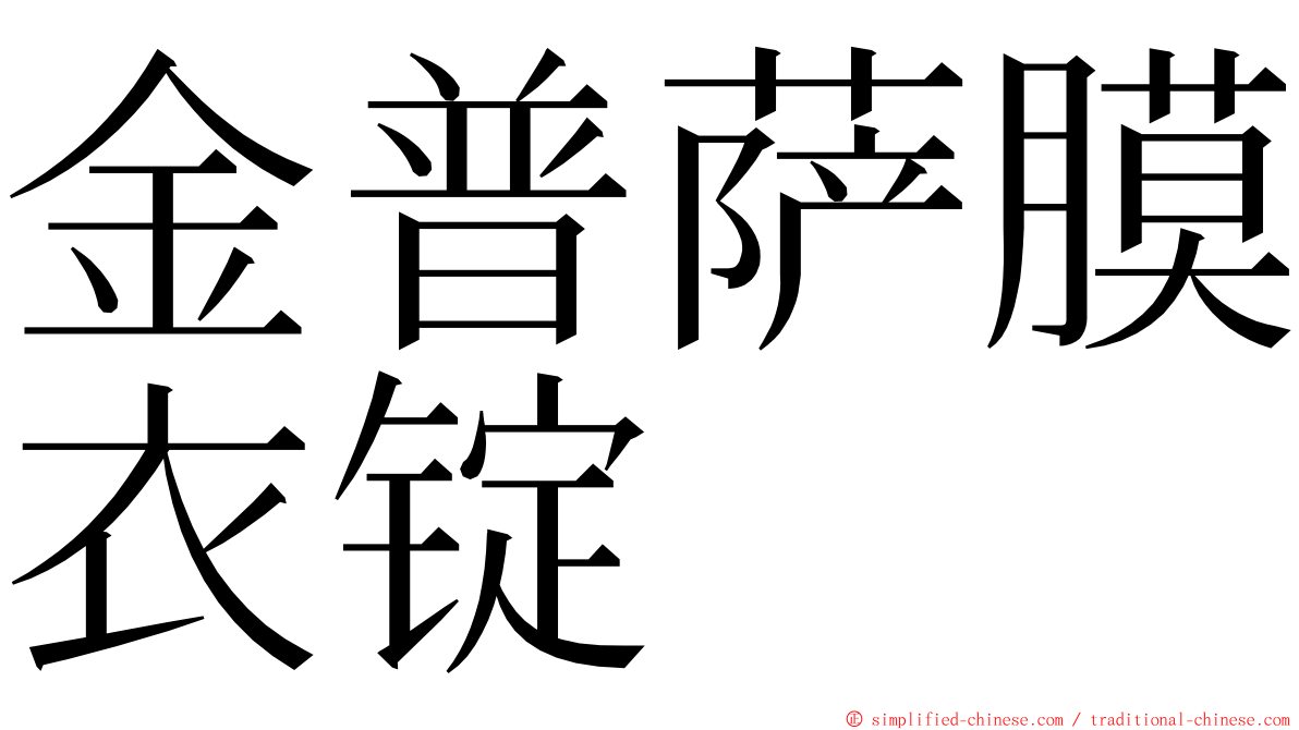 金普萨膜衣锭 ming font