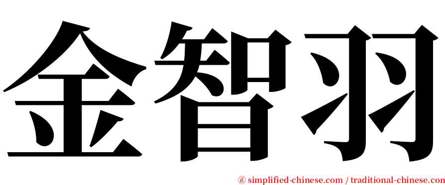 金智羽 serif font