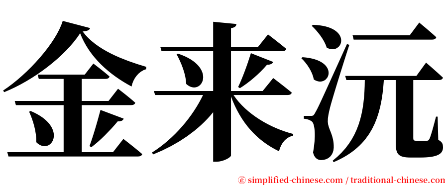 金来沅 serif font