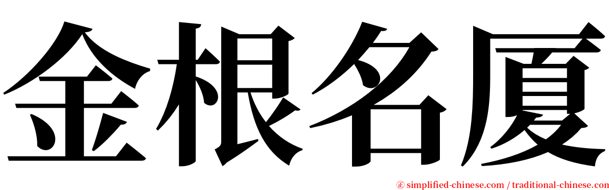 金根名厦 serif font