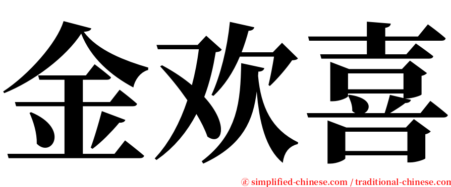 金欢喜 serif font