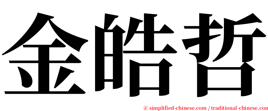 金皓哲 serif font