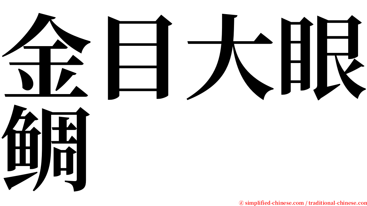 金目大眼鲷 serif font