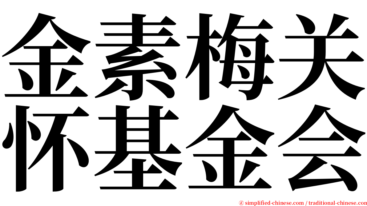 金素梅关怀基金会 serif font