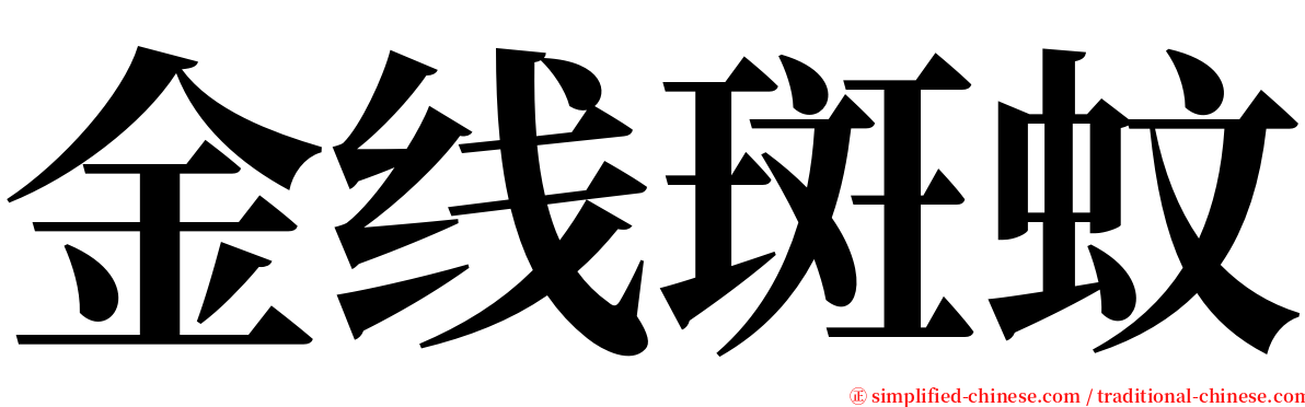 金线斑蚊 serif font