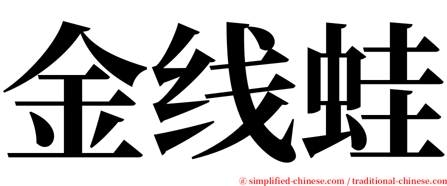 金线蛙 serif font