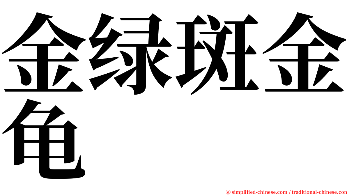 金绿斑金龟 serif font