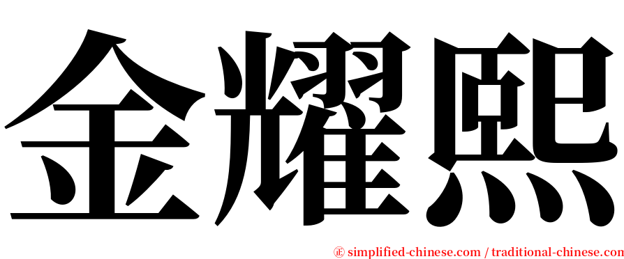 金耀熙 serif font