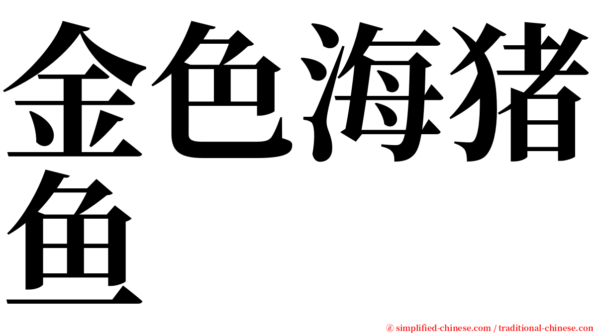 金色海猪鱼 serif font