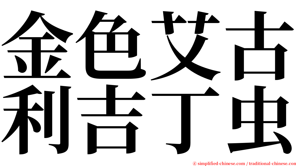 金色艾古利吉丁虫 serif font