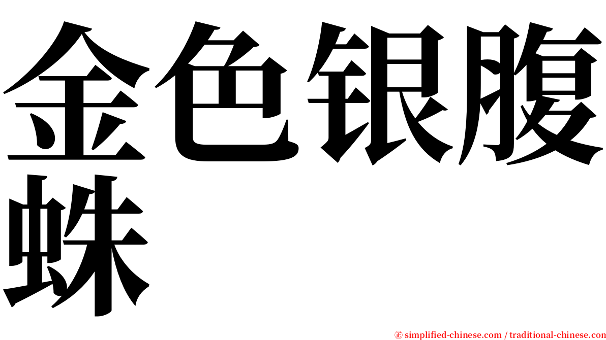 金色银腹蛛 serif font