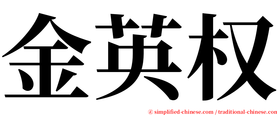 金英权 serif font