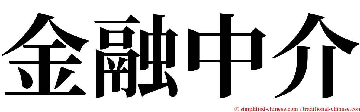 金融中介 serif font