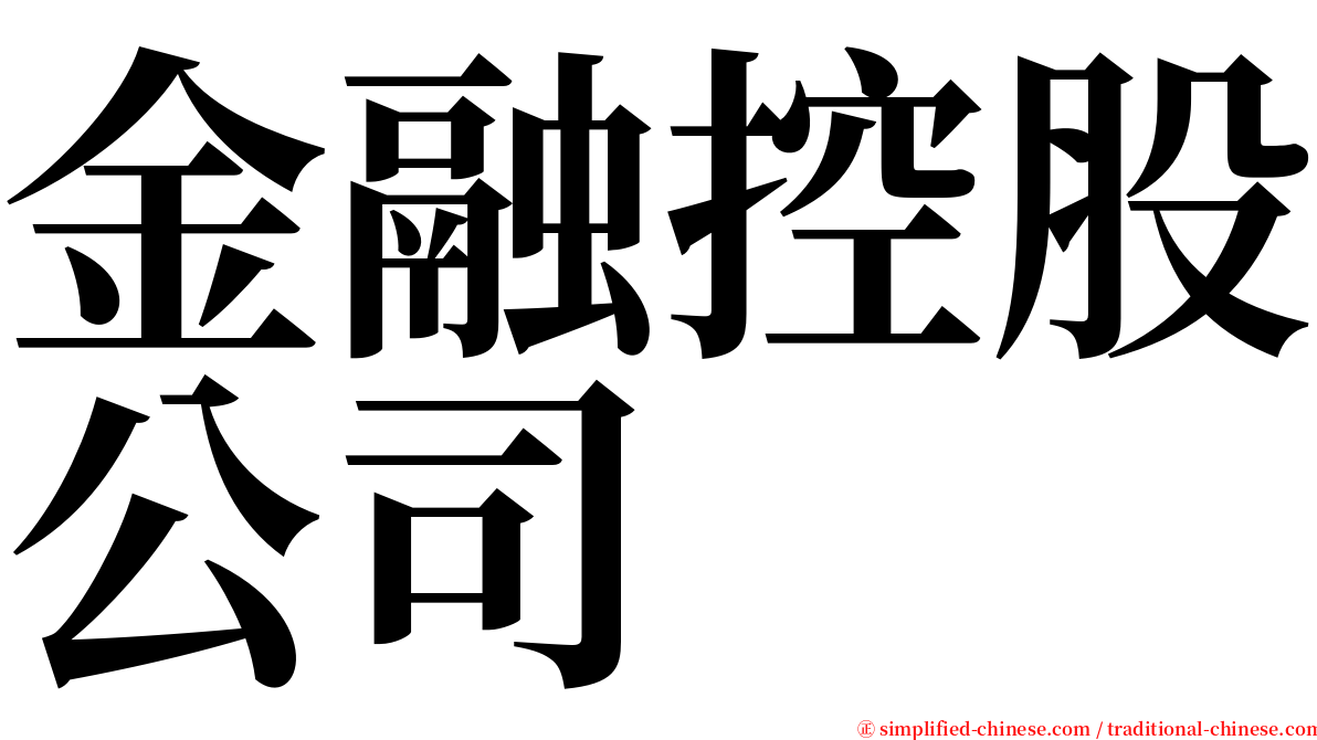 金融控股公司 serif font