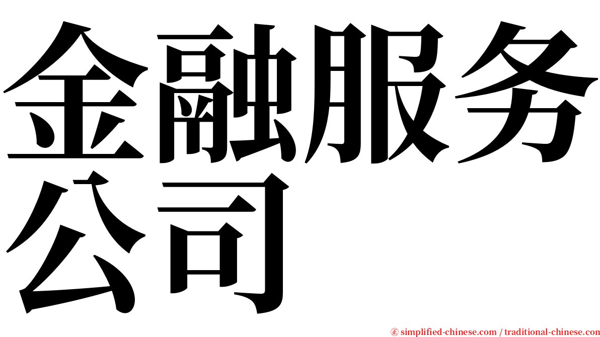 金融服务公司 serif font