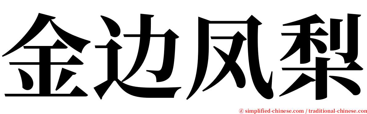 金边凤梨 serif font