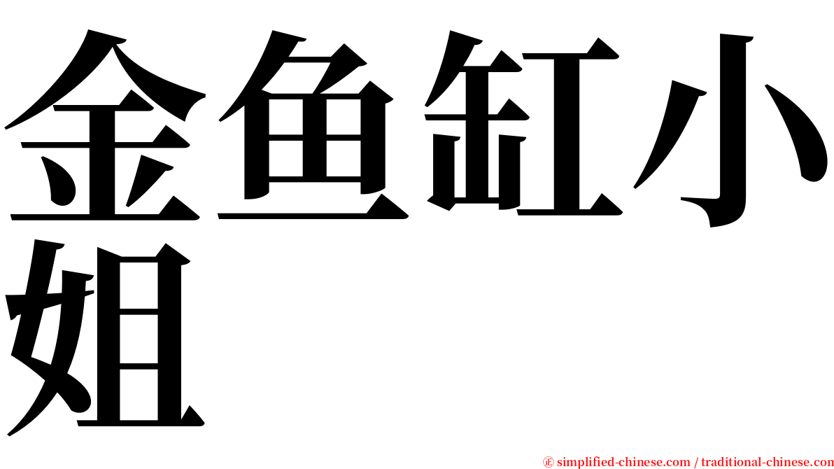 金鱼缸小姐 serif font