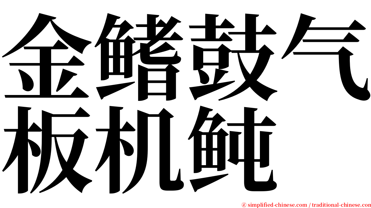 金鳍鼓气板机鲀 serif font