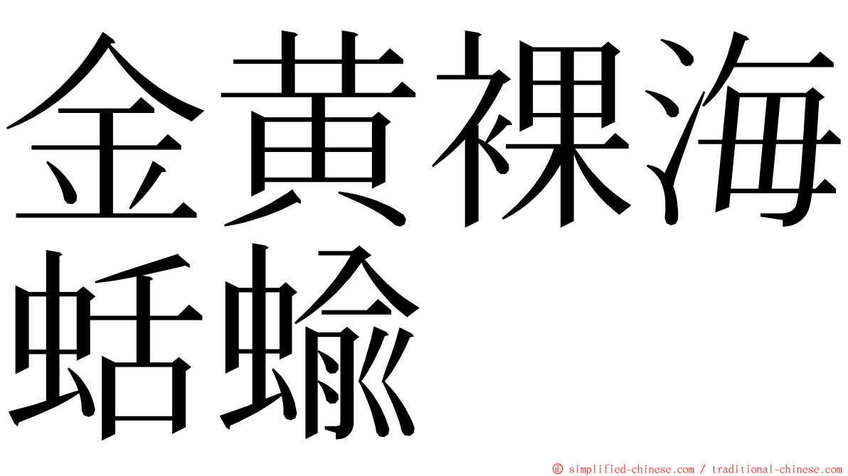 金黄裸海蛞蝓 ming font