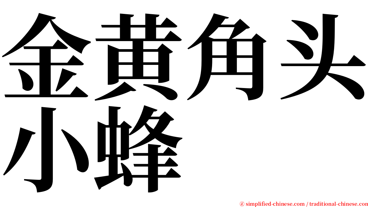 金黄角头小蜂 serif font