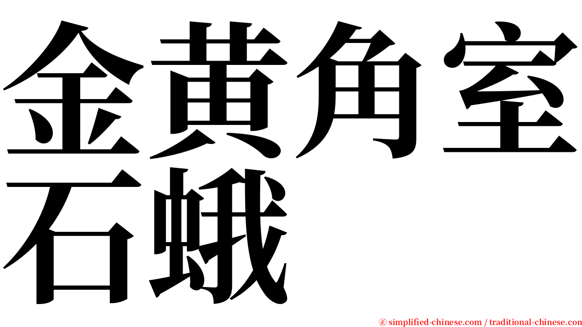 金黄角室石蛾 serif font