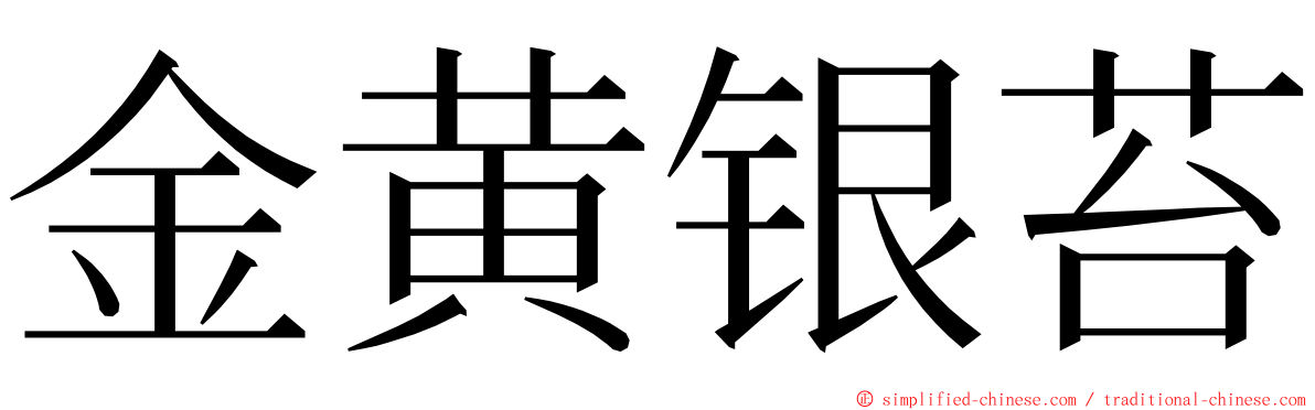 金黄银苔 ming font