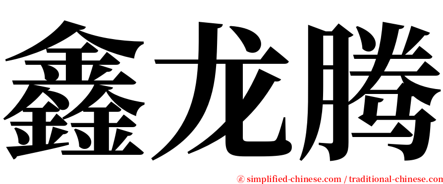 鑫龙腾 serif font