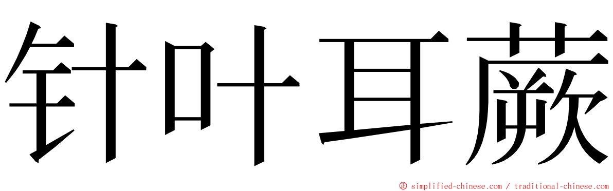 针叶耳蕨 ming font