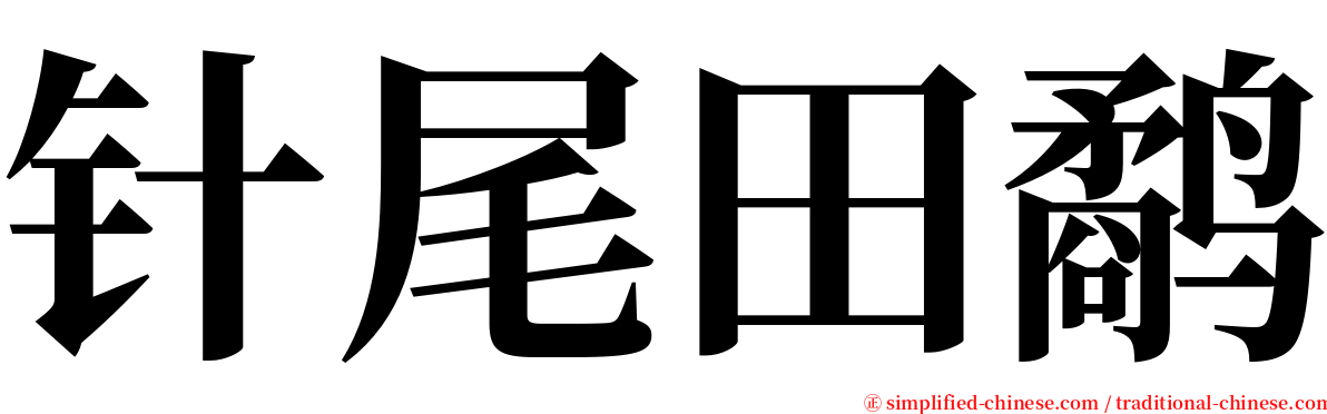 针尾田鹬 serif font