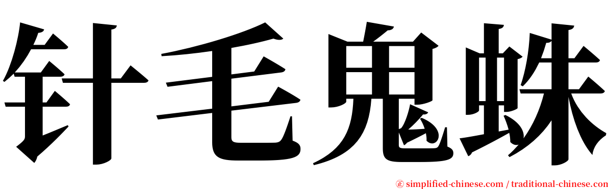 针毛鬼蛛 serif font