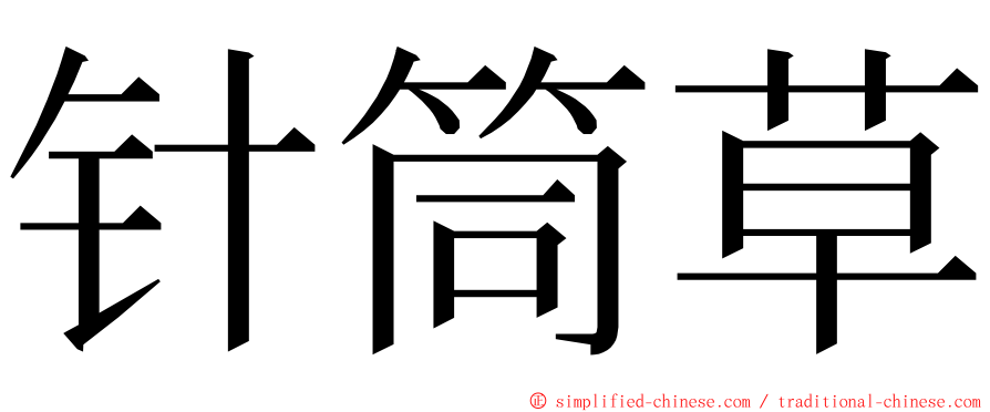 针筒草 ming font